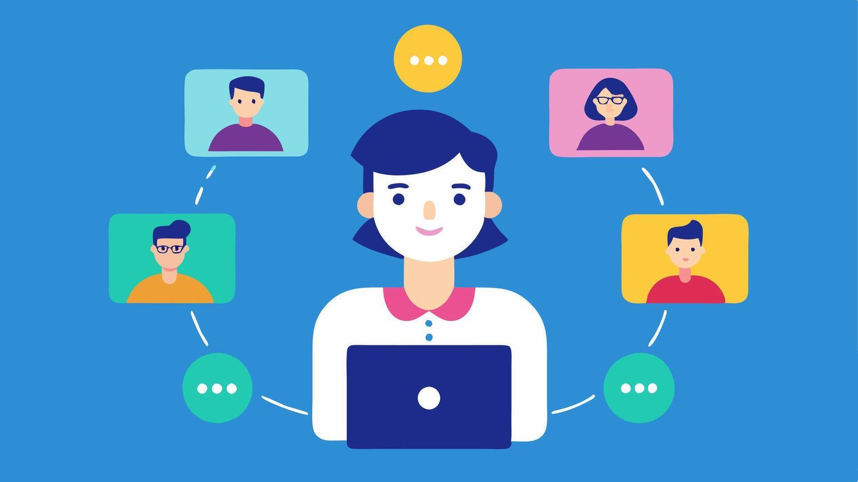 These descriptions should help convey the essence of a Remote Work Coordinators role in managing remote teams and coordinating workfromhome logistics through visual illustrations.. vector