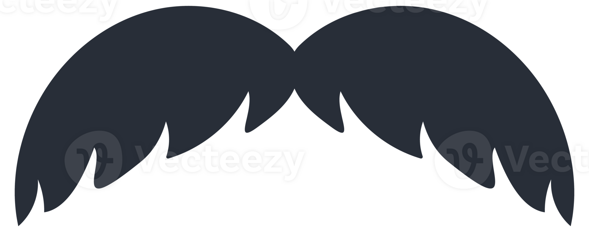 Black icon of moustache. Mustache icon set png