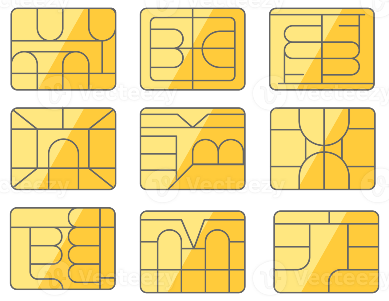 Cellular Phone Sim Card Chip Set. Smart cellular wireless communication gsm chip. Micro and nano png