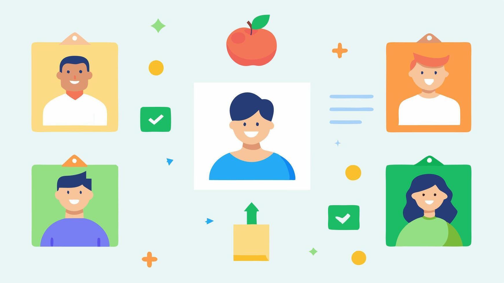 Success Stories Board A bulletin board showcasing beforeandafter photos and testimonials of clients who successfully transformed their diets with the help of personalized nutrition. vector