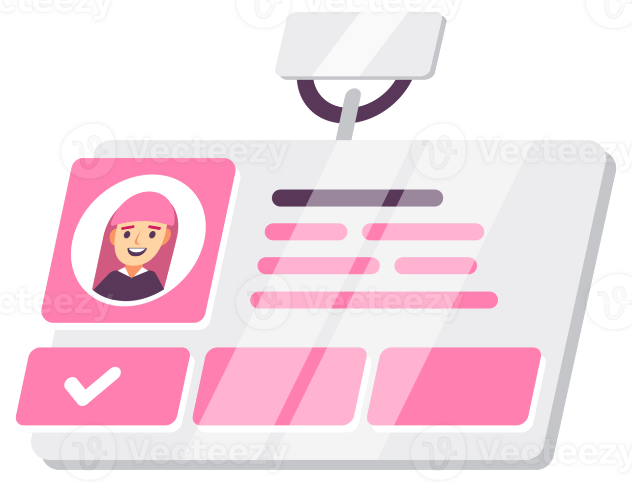Modern flat design illustration of a personal ID card with a photo and security camera, representing identity verification and surveillance png