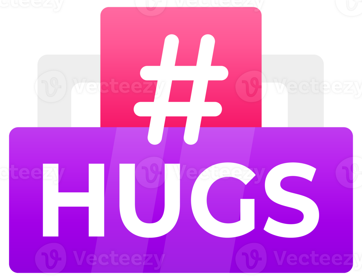 HUGS Hashtag Speech Bubble Icons - A set of playful and vibrant speech bubbles with the HUGS hashtag, perfect for social media and positive messaging graphics png