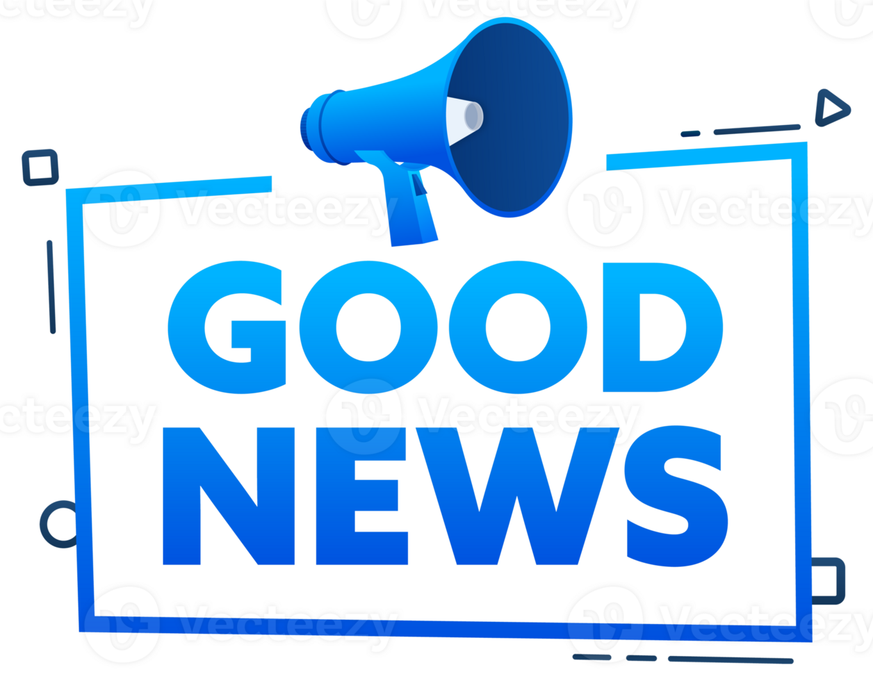 Megaphone with Good news speech bubble banner. Promotion and advertising label. stock illustration png