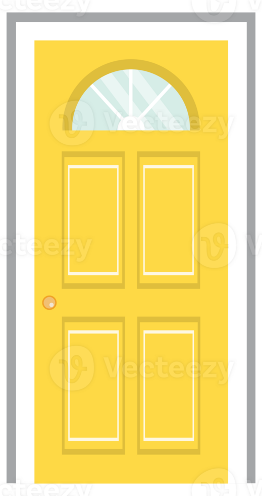 Set Colorful front doors to houses. House facade or room entry. illustration png