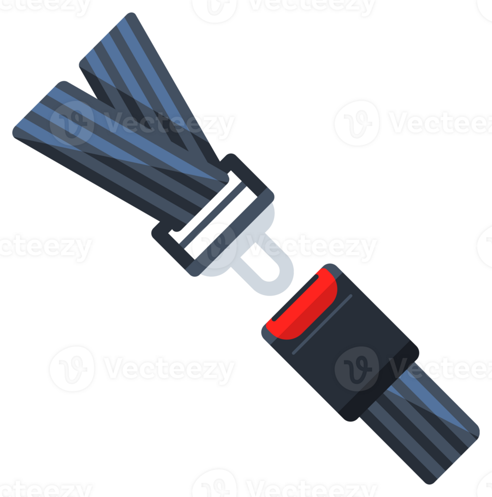 Safety seat belt, open and closed seatbelt. Road strap, Lifesaver. illustration png