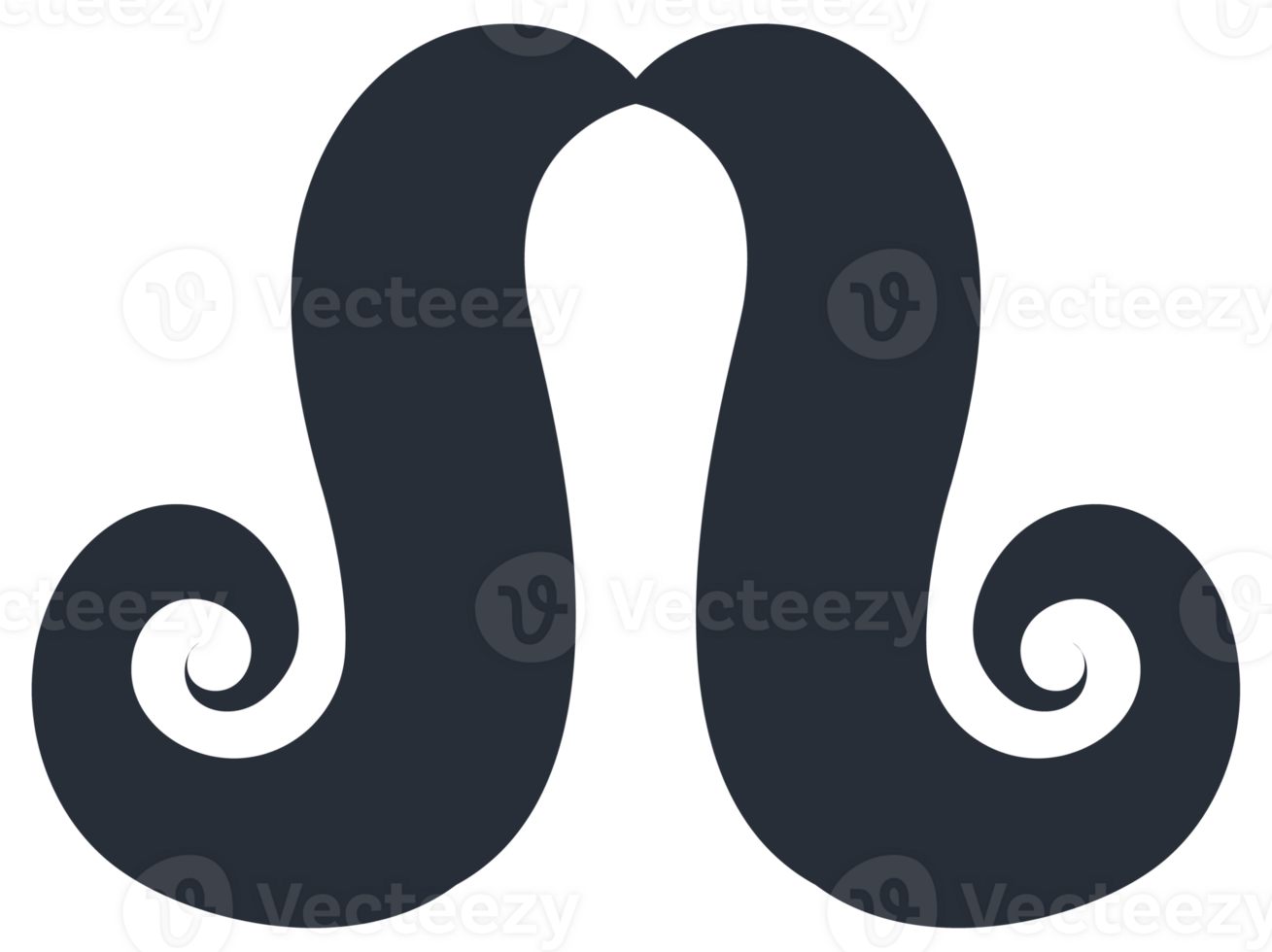 Black icon of moustache. Mustache icon set png