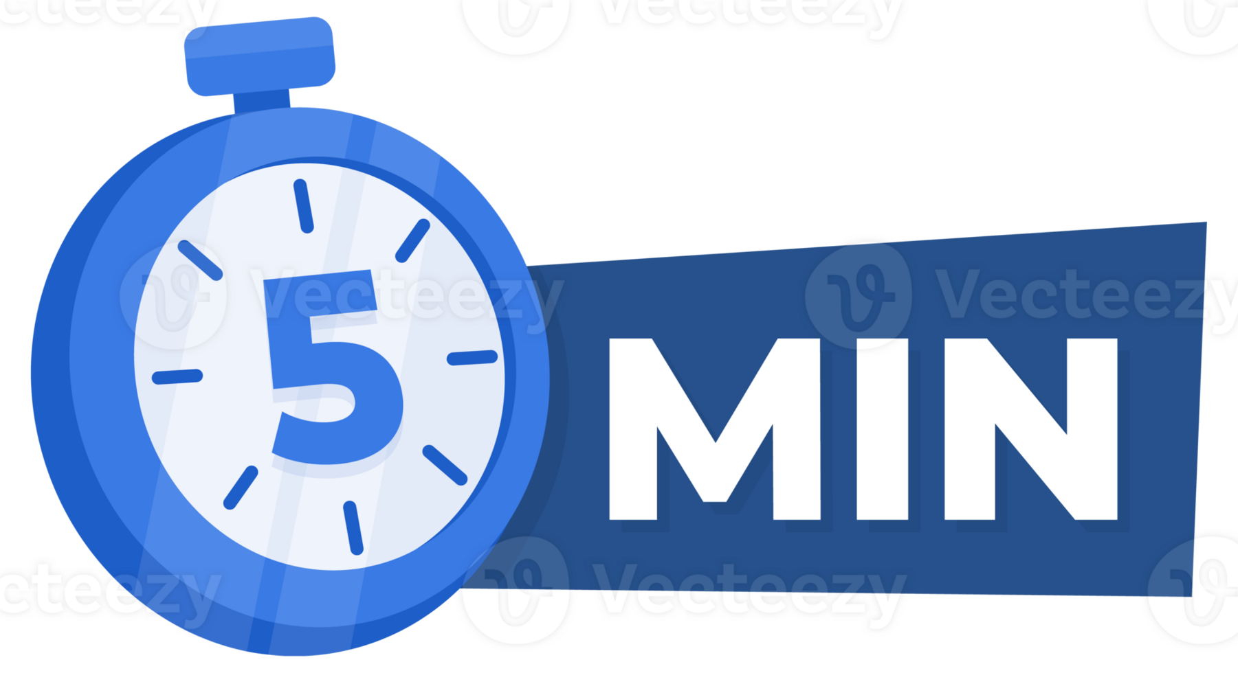 5 Minute Countdown Timer Icon Blue Stopwatch for Time Management and Productivity Concept png
