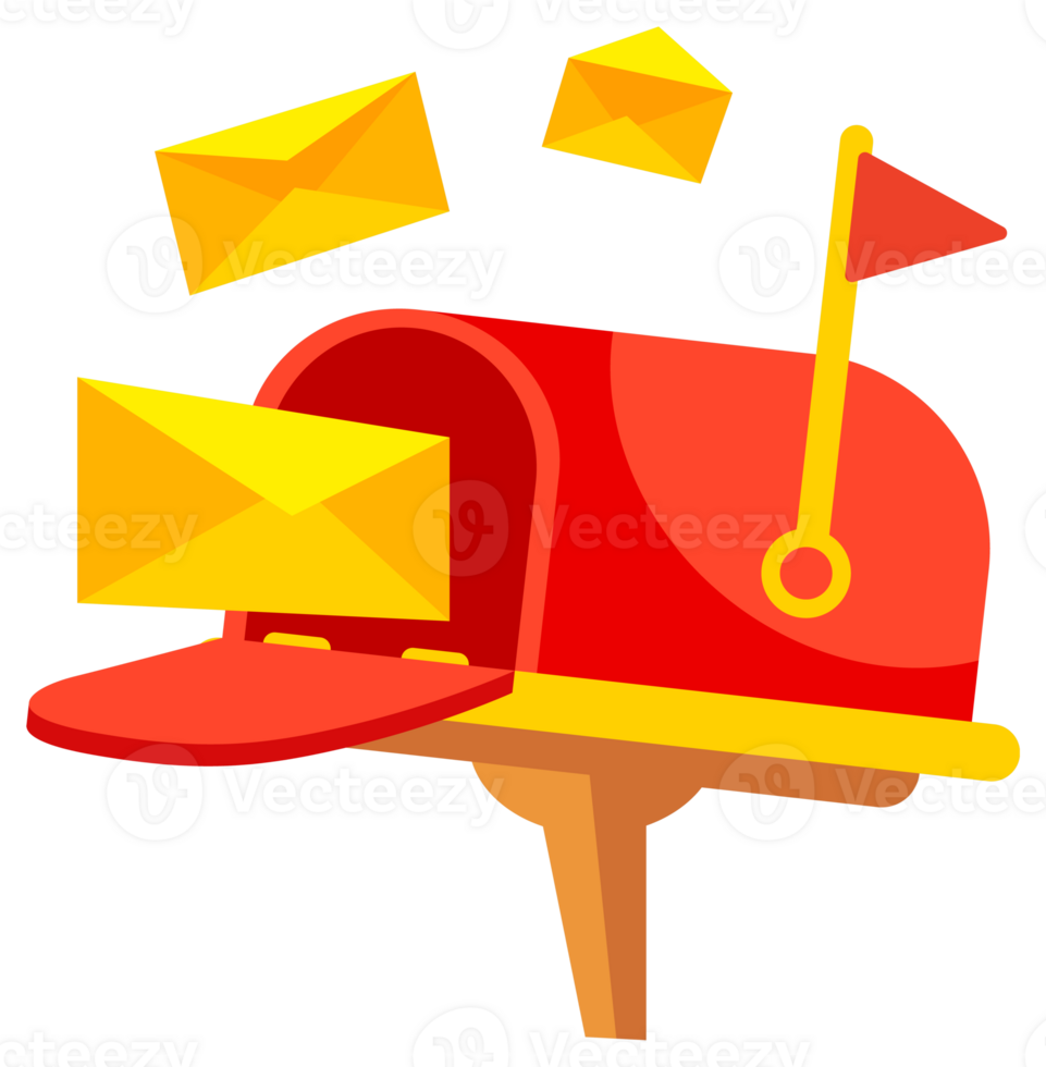 Mailboxes with envelopes with letters. Post box, mailing. illustration png