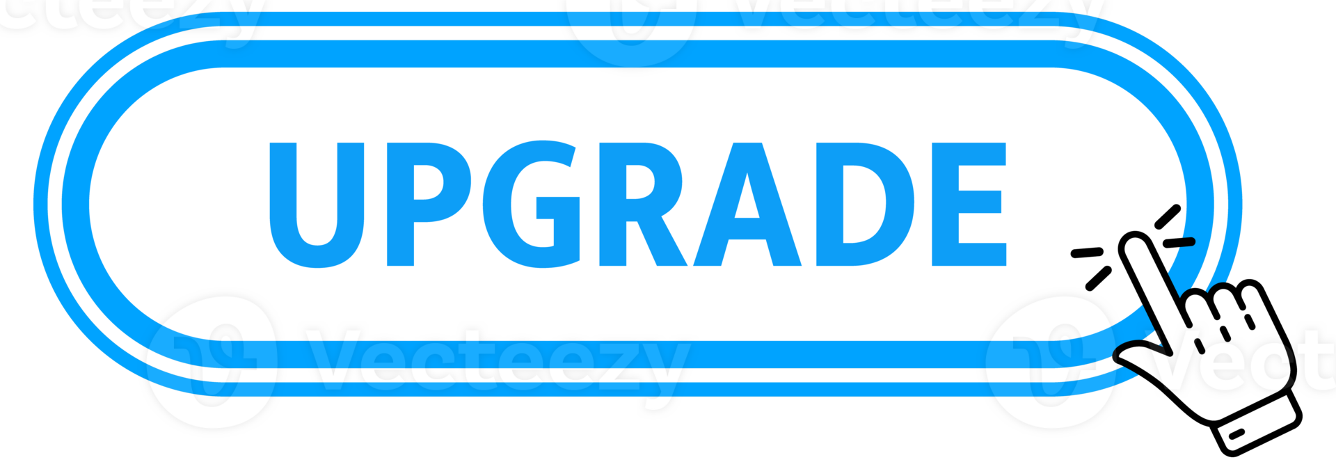 Upgrade Button with pointer clicking. Web button. Finger Pressing. Click to Upgrade Concept. illustration png