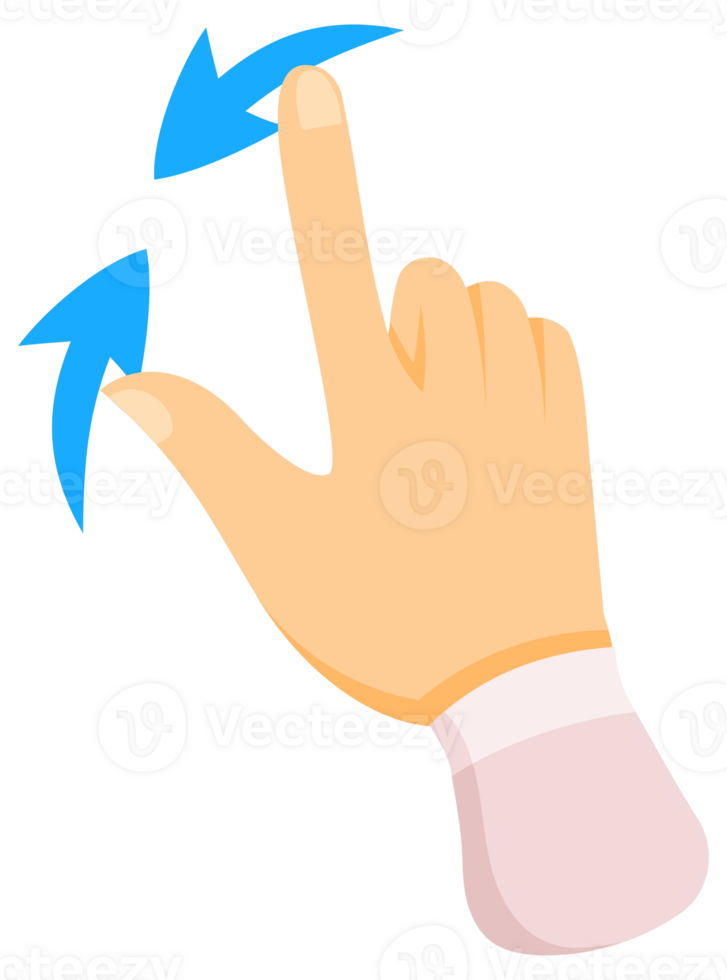 Touch screen hand gestures set. Like swipe, scroll and pinch. png