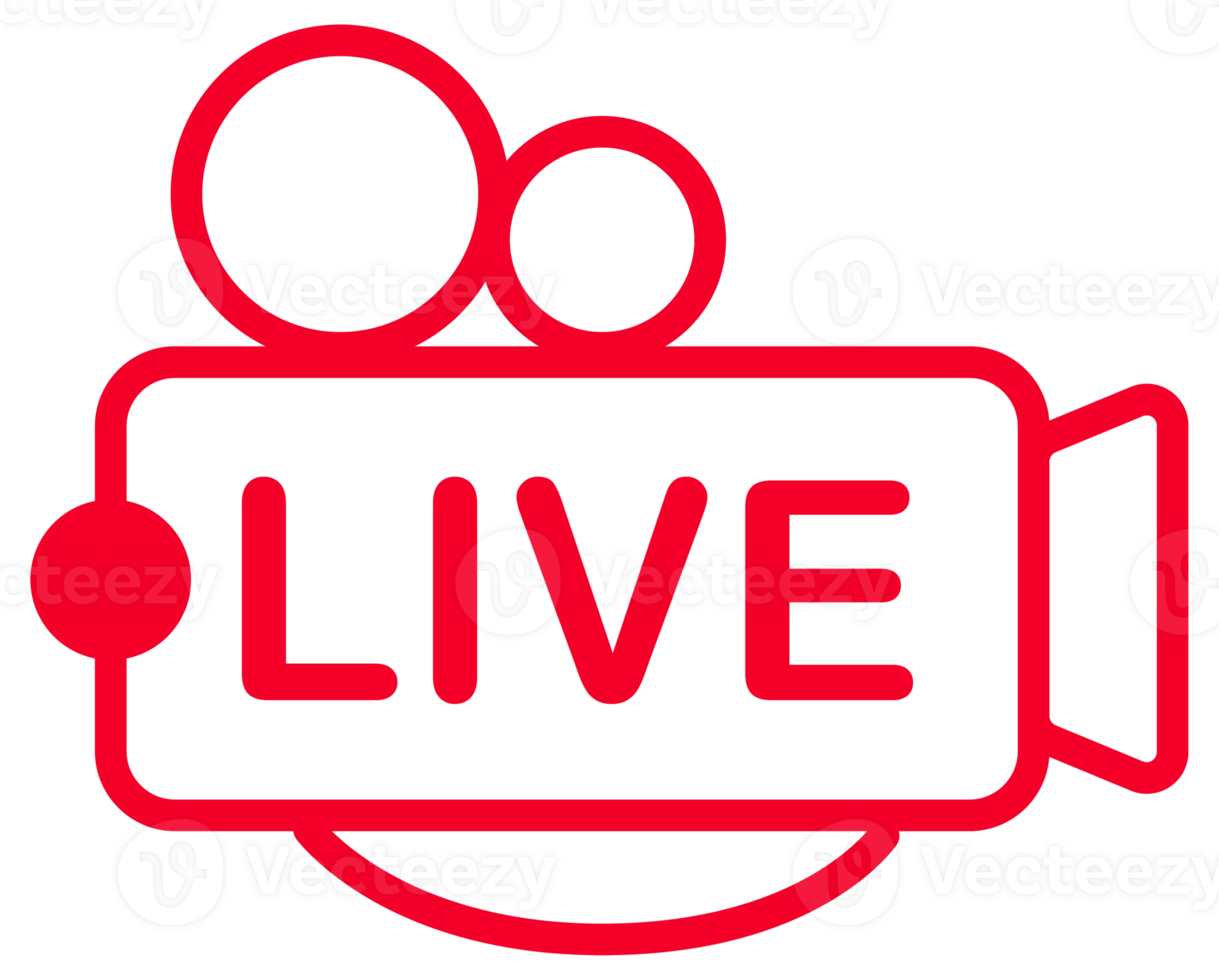 Live stream logo, icon Collection. Live online broadcasting, streaming. Social media png