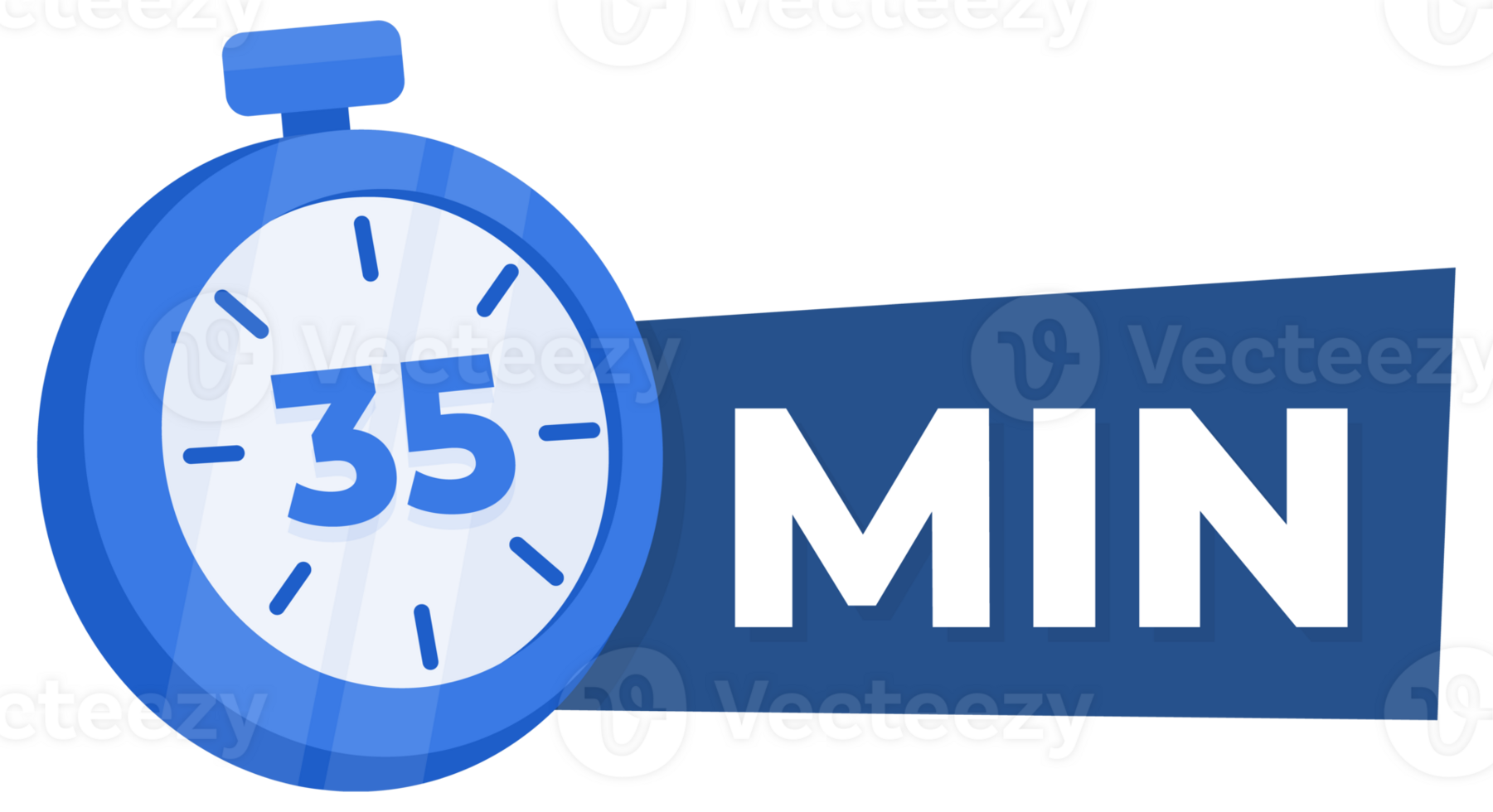 35 Minute Countdown Timer Icon Blue Stopwatch for Time Management and Productivity Concept png