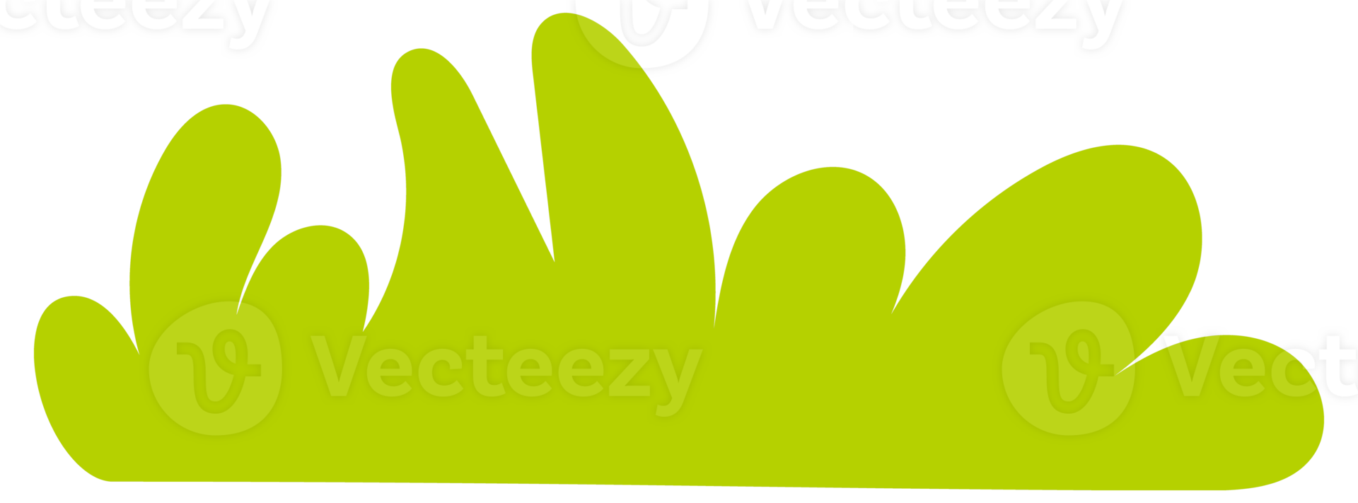 Collection of simple stylized green trees and bushes, perfect for representing nature in a simplified way png