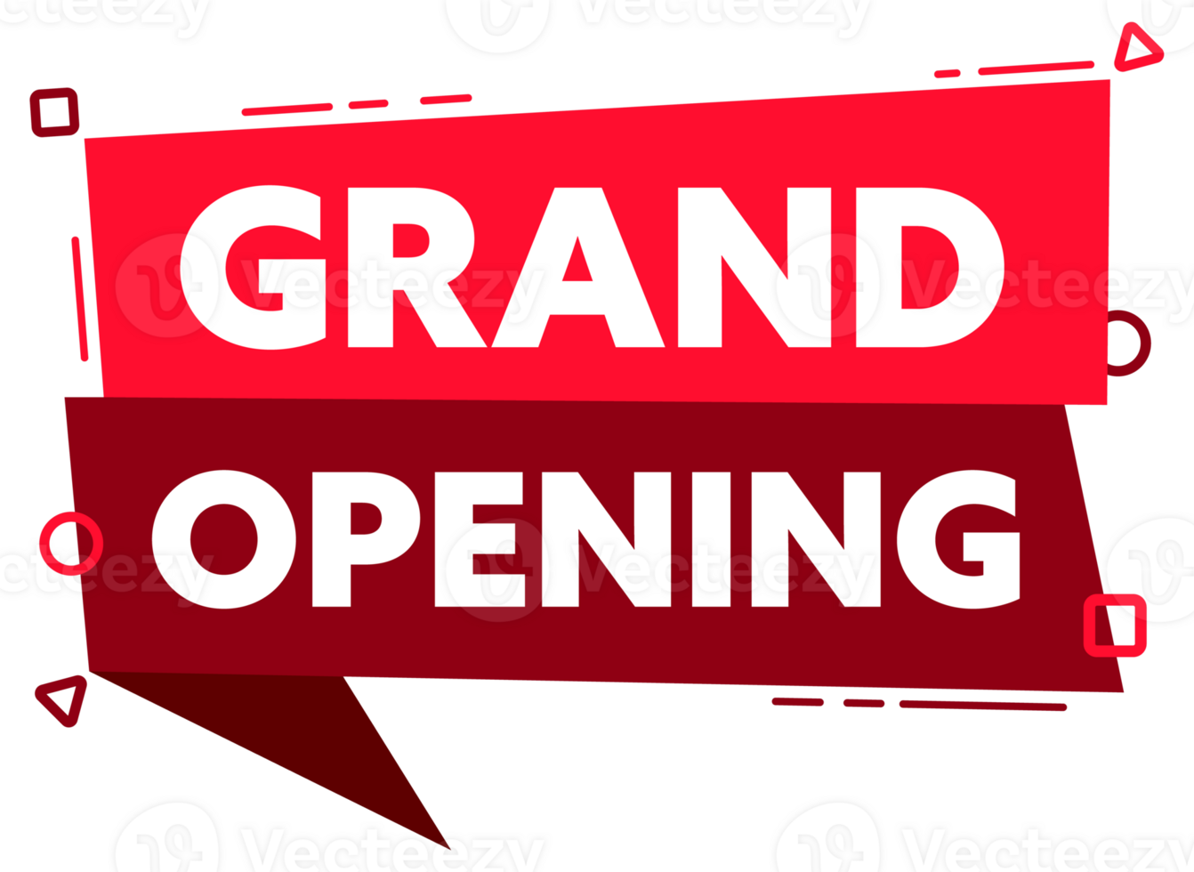 Speech bubble with the word grand opening red label. stock illustration png