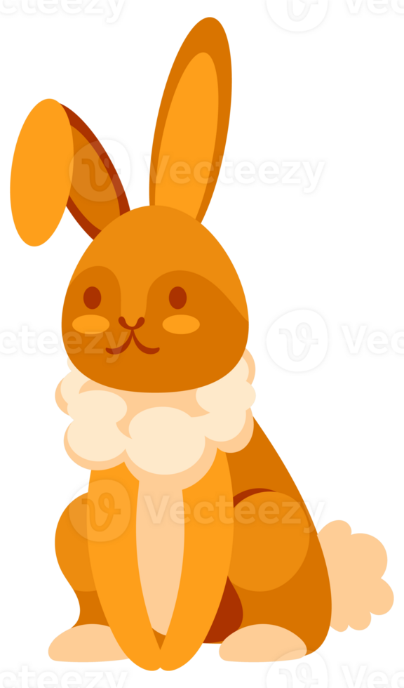 Four cute cartoon rabbits hopping and relaxing png
