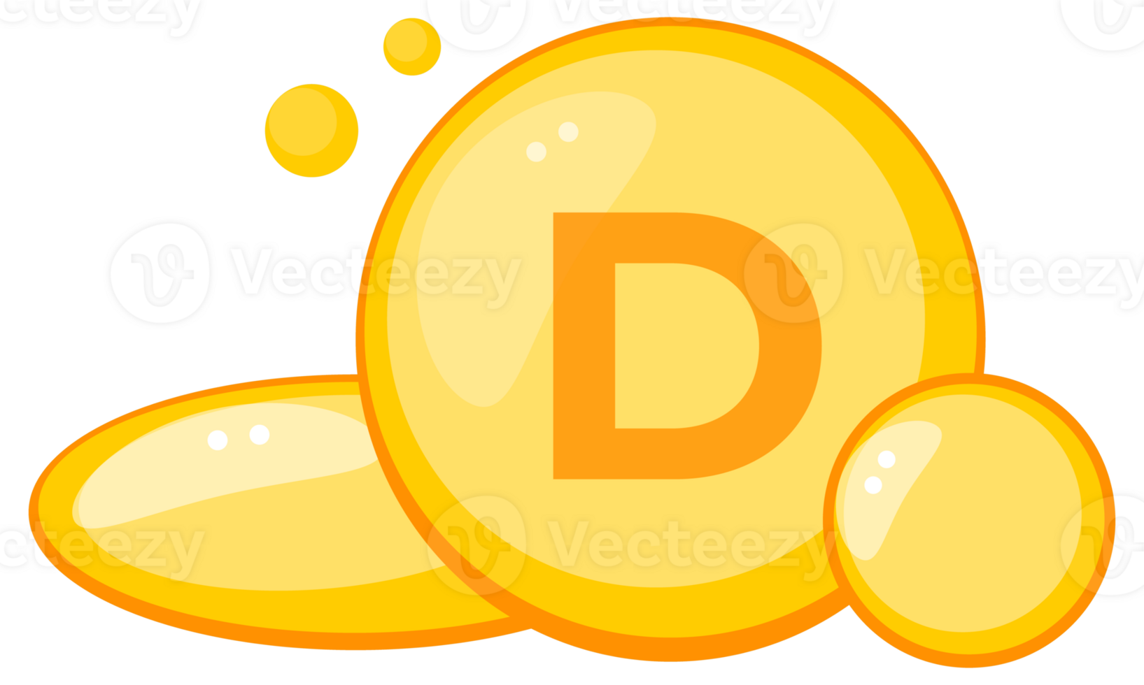 geïllustreerd vitamine d concept met gloeiend geel capsules voor Gezondheid en welzijn png