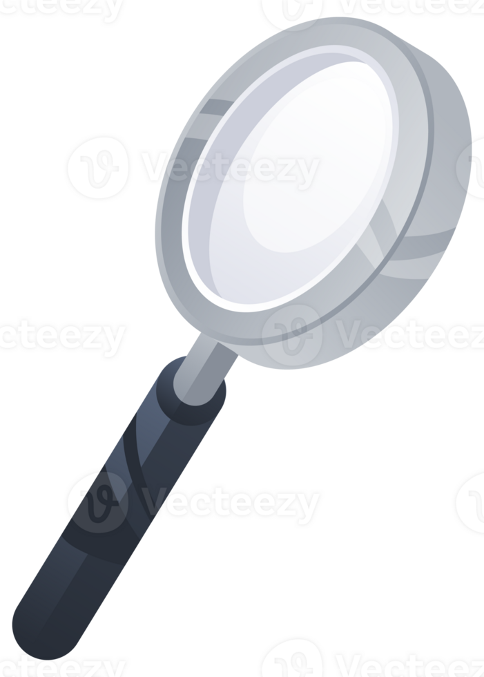 Magnifying glass set. Render minimal transparent. Magnify lupa, zoom equipment. Search concept. png