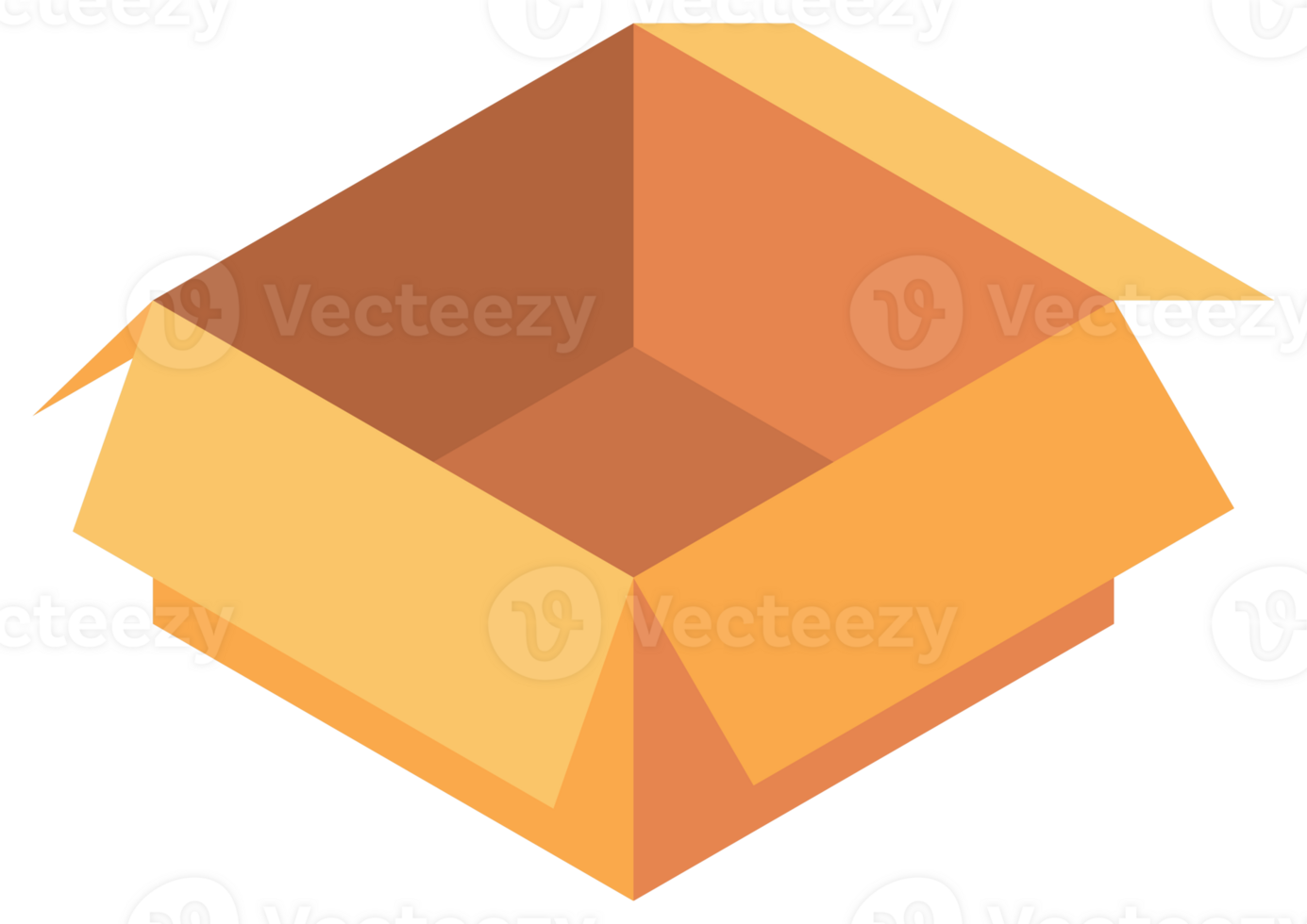Carton delivery packaging open and closed box. illustration png