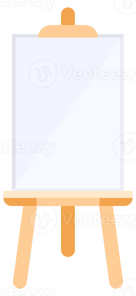 Different wooden easels, some holding blank canvases, perfect for art studios and aspiring artists png