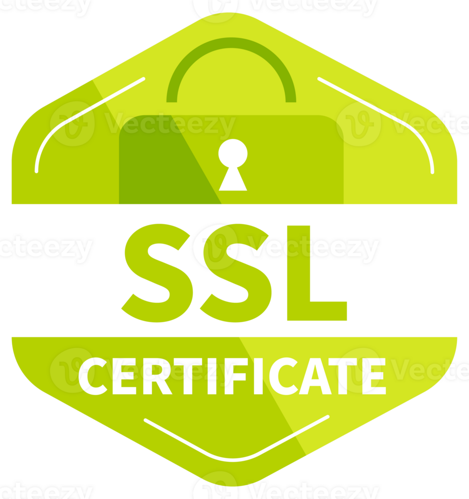 Four green icons are representing ssl security certificates and secured internet connection png