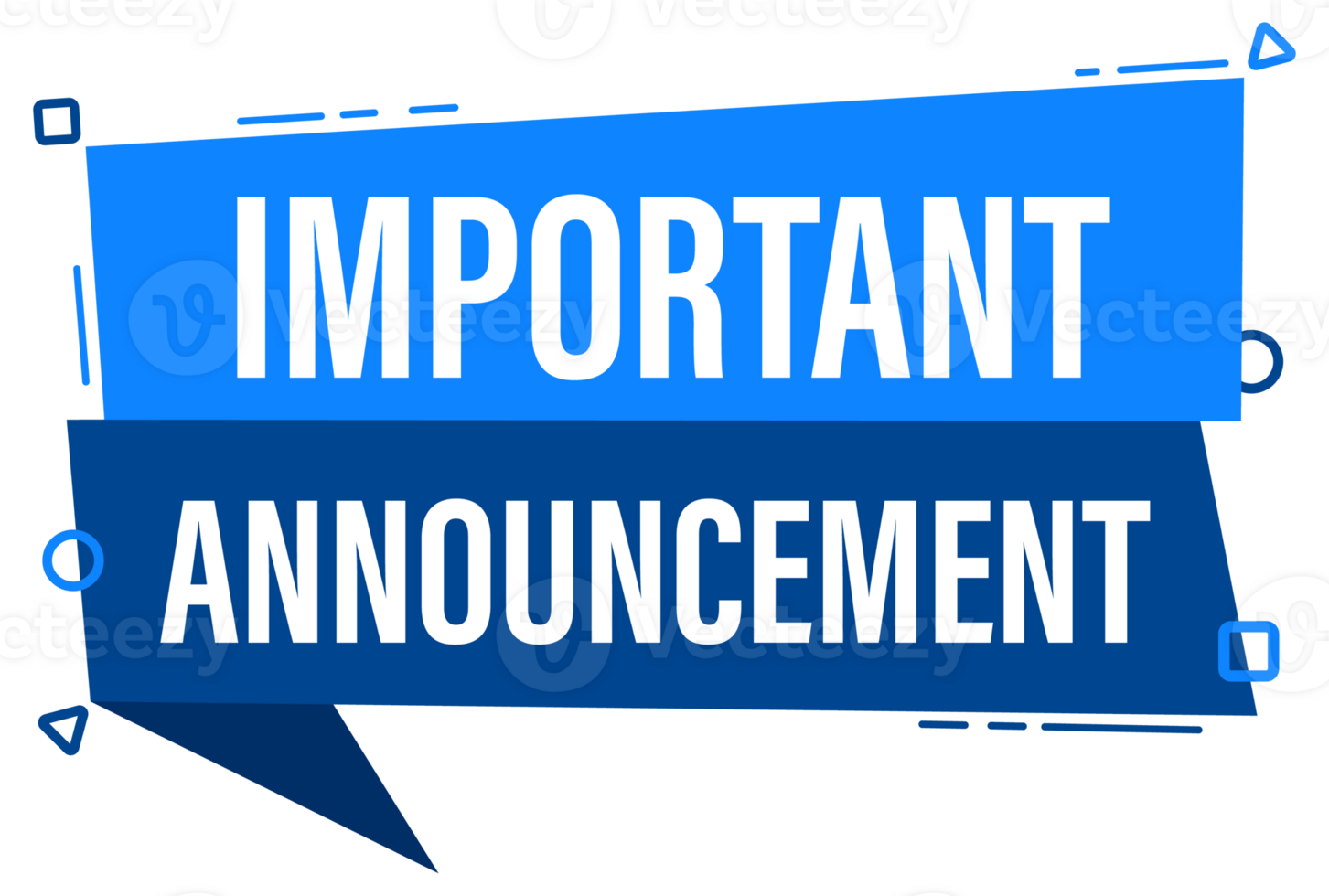 Speech bubble with the word Important Announcement label. stock illustration png