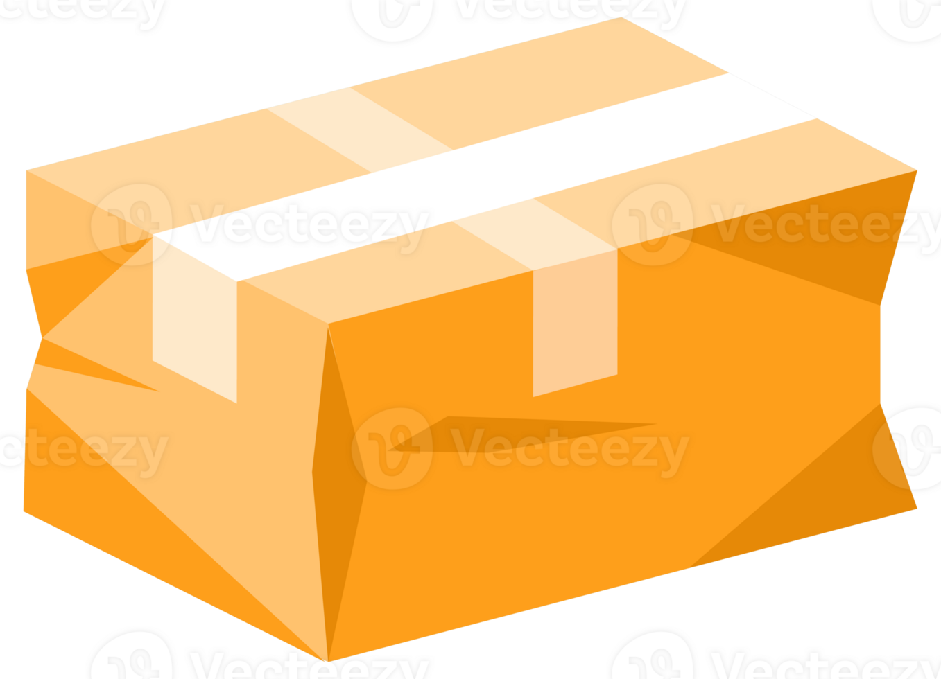 Cardboard boxes in different states showing delivery process. png