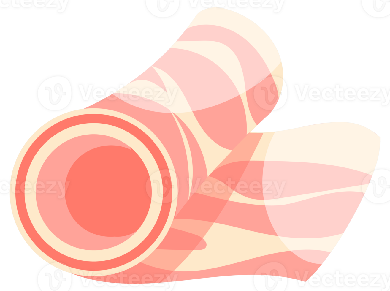 Bacon icons set. Raw or Smoked Bacon strips. Thin Fatty Slices of Pork Rashers. png