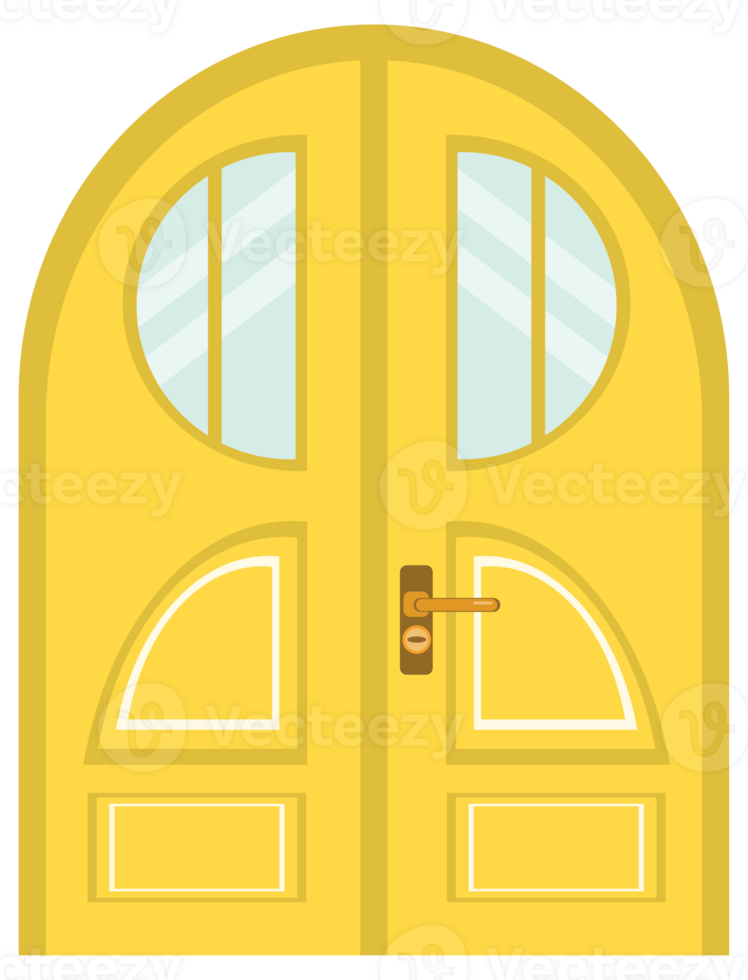 Set Colorful front doors to houses. House facade or room entry. illustration png