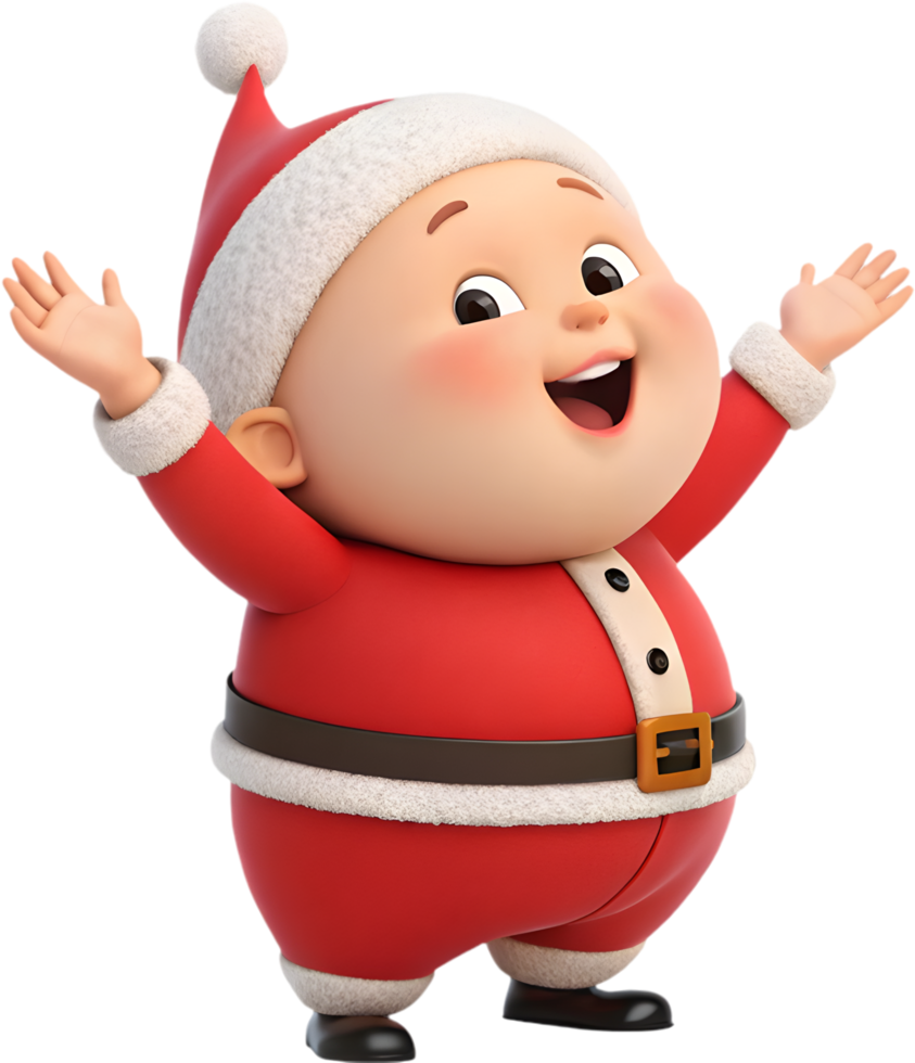 Playful Baby Santa Spreading Holiday Cheer in Style. . png
