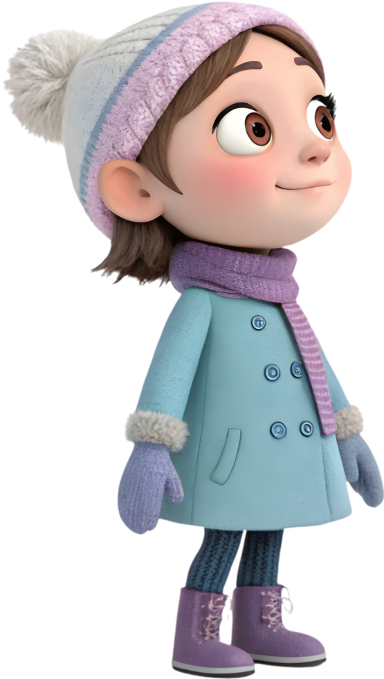Christmas Clipart Featuring Beautiful Girls Radiating Festive Winter Charm. . png