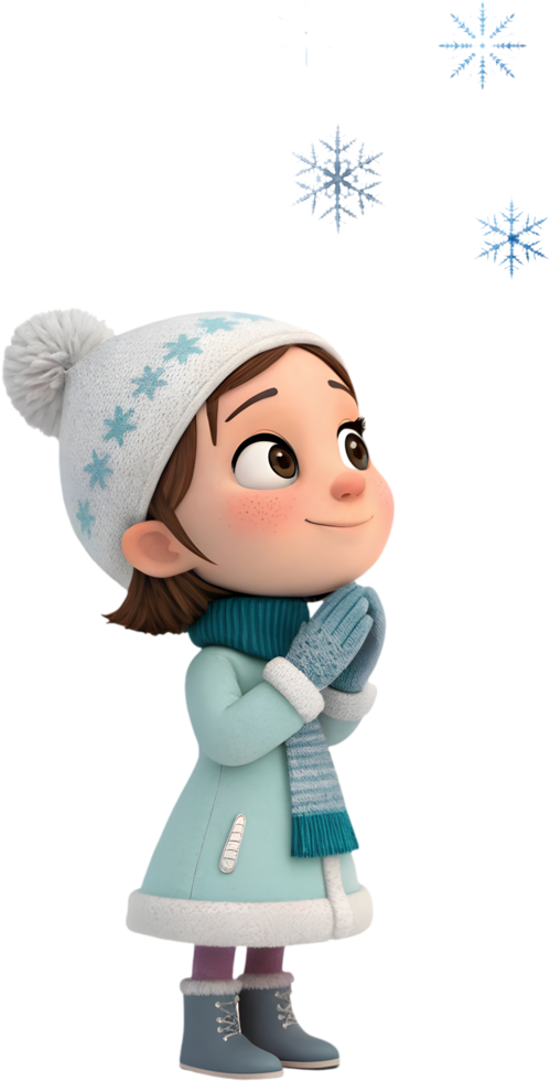 Lovely Cartoon Girls Bringing Joy to Christmas Celebrations Everywhere. . png