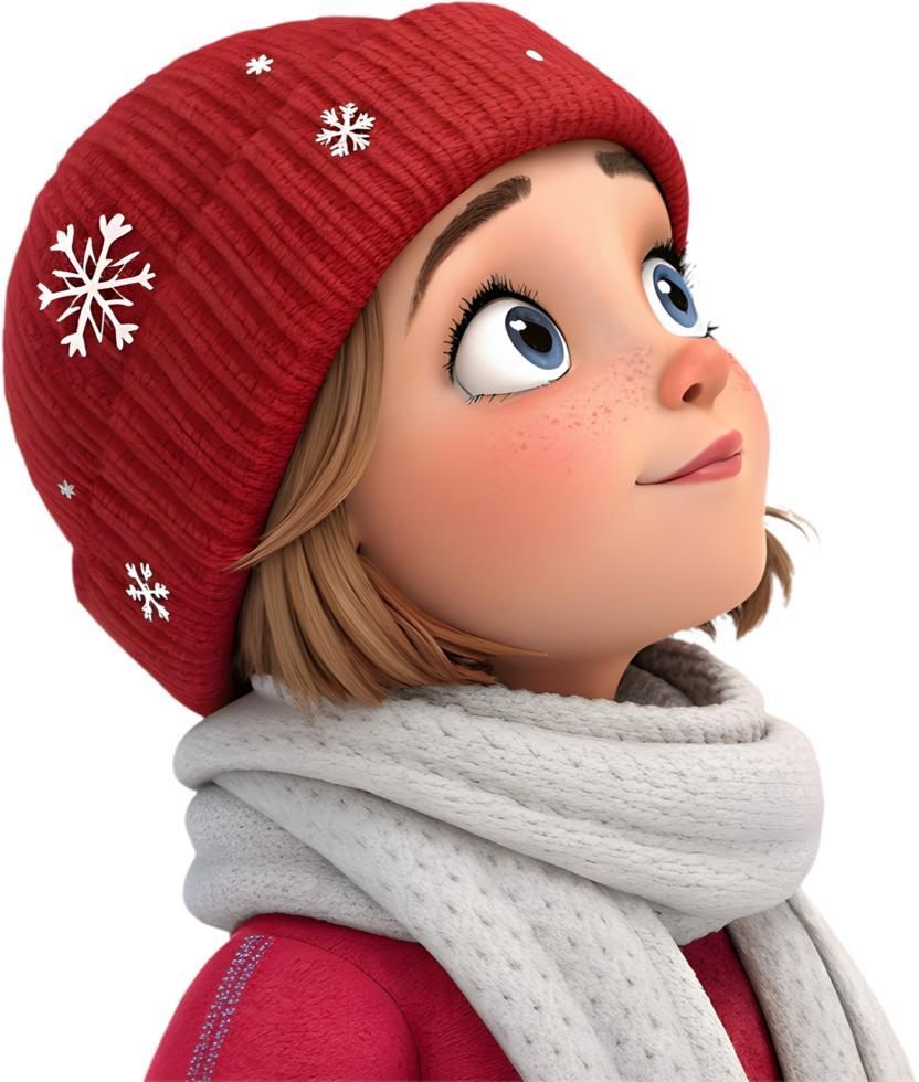 Christmas Clipart Highlighting Beautiful Girls in Winter Celebration Style. . png