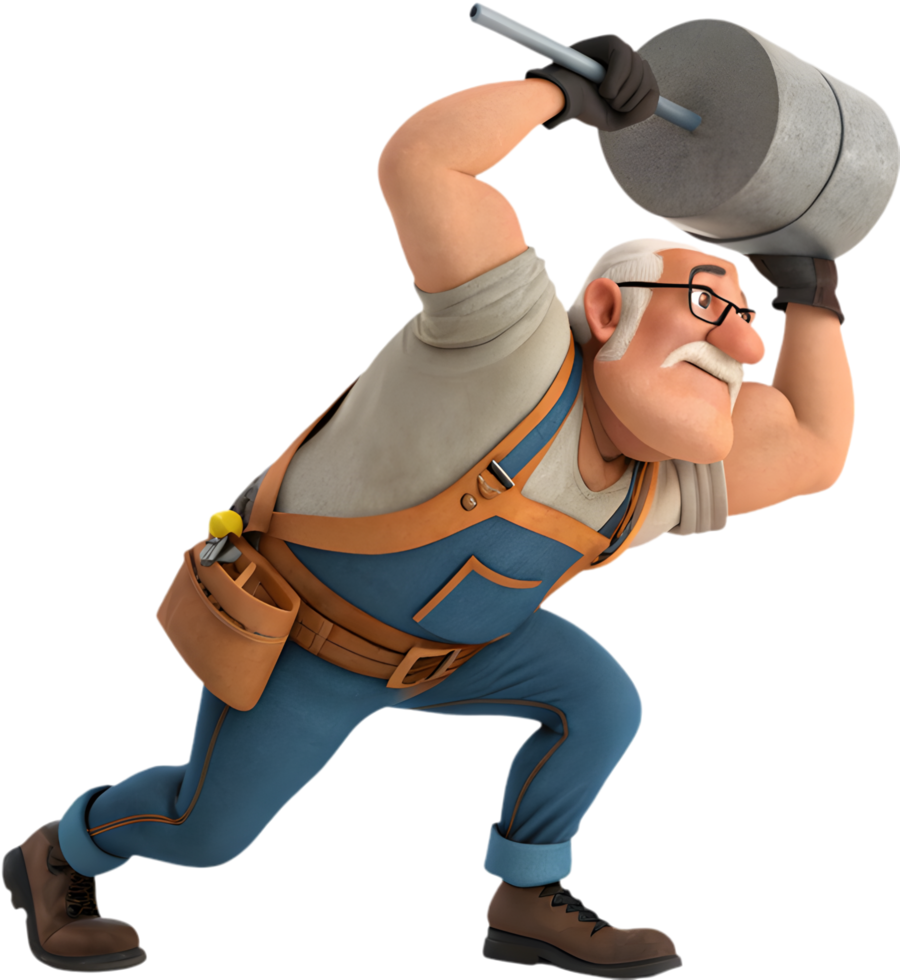 Male Worker Posing for Labor Day Festive Clipart. . png
