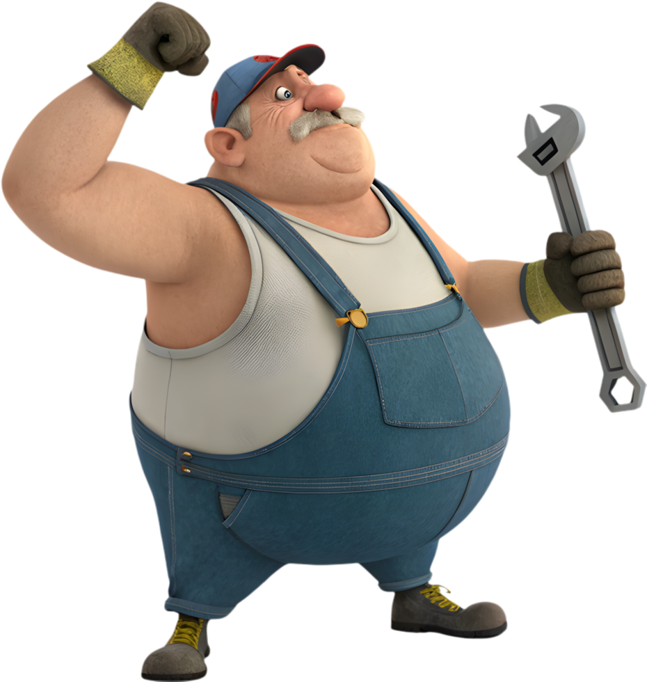 Proud Male Worker in Labor Day Celebration Clipart. . png