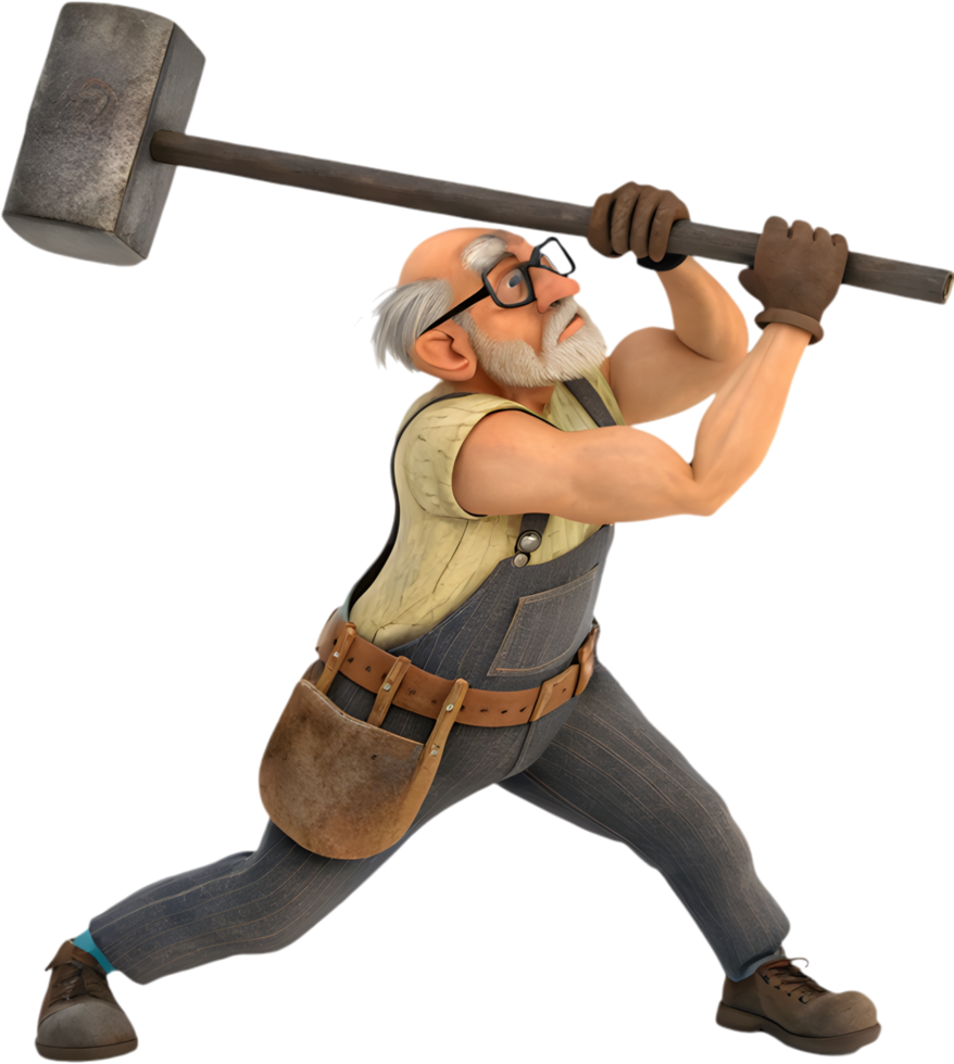 Labor Day Clipart Featuring Proud Male Worker Posing. . png