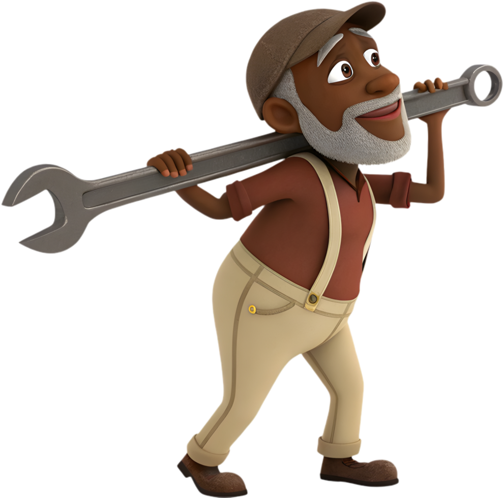 Proud Male Worker Posing for Festive Labor Day Clipart. . png