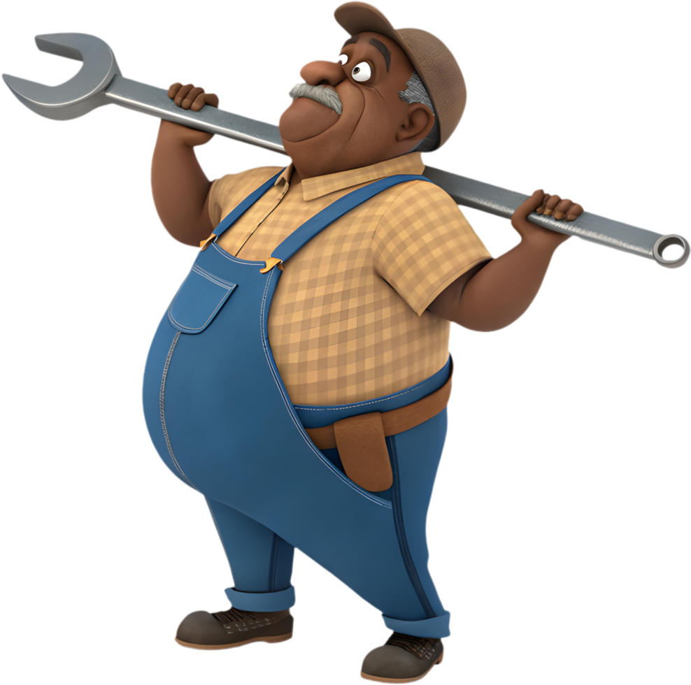 Labor Day Clipart Featuring Proud Worker in Celebration. . png
