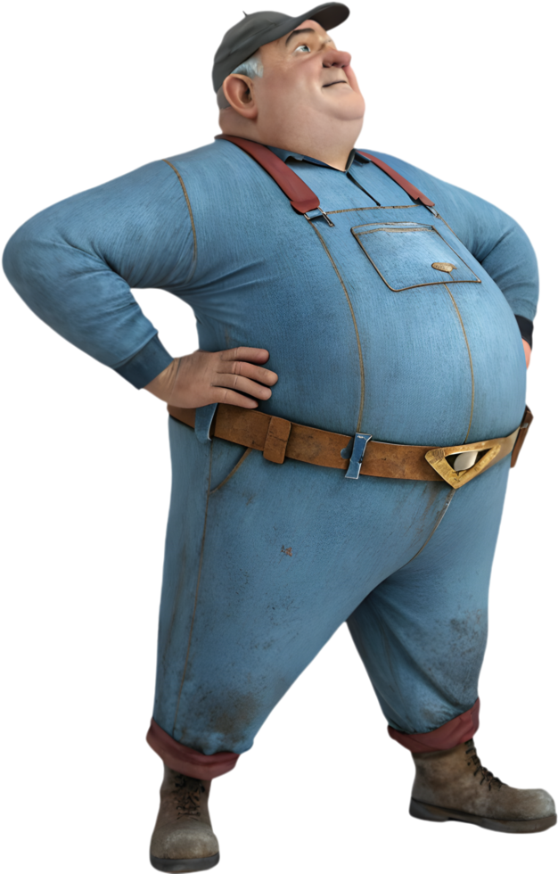 Male Worker Posing for Labor Day Celebration Clipart. . png