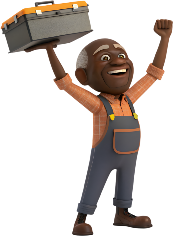 Proud Worker Posing for Labor Day Festive Clipart. . png