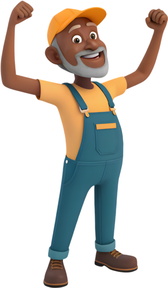 Festive Labor Day Clipart with Proud Worker. . png