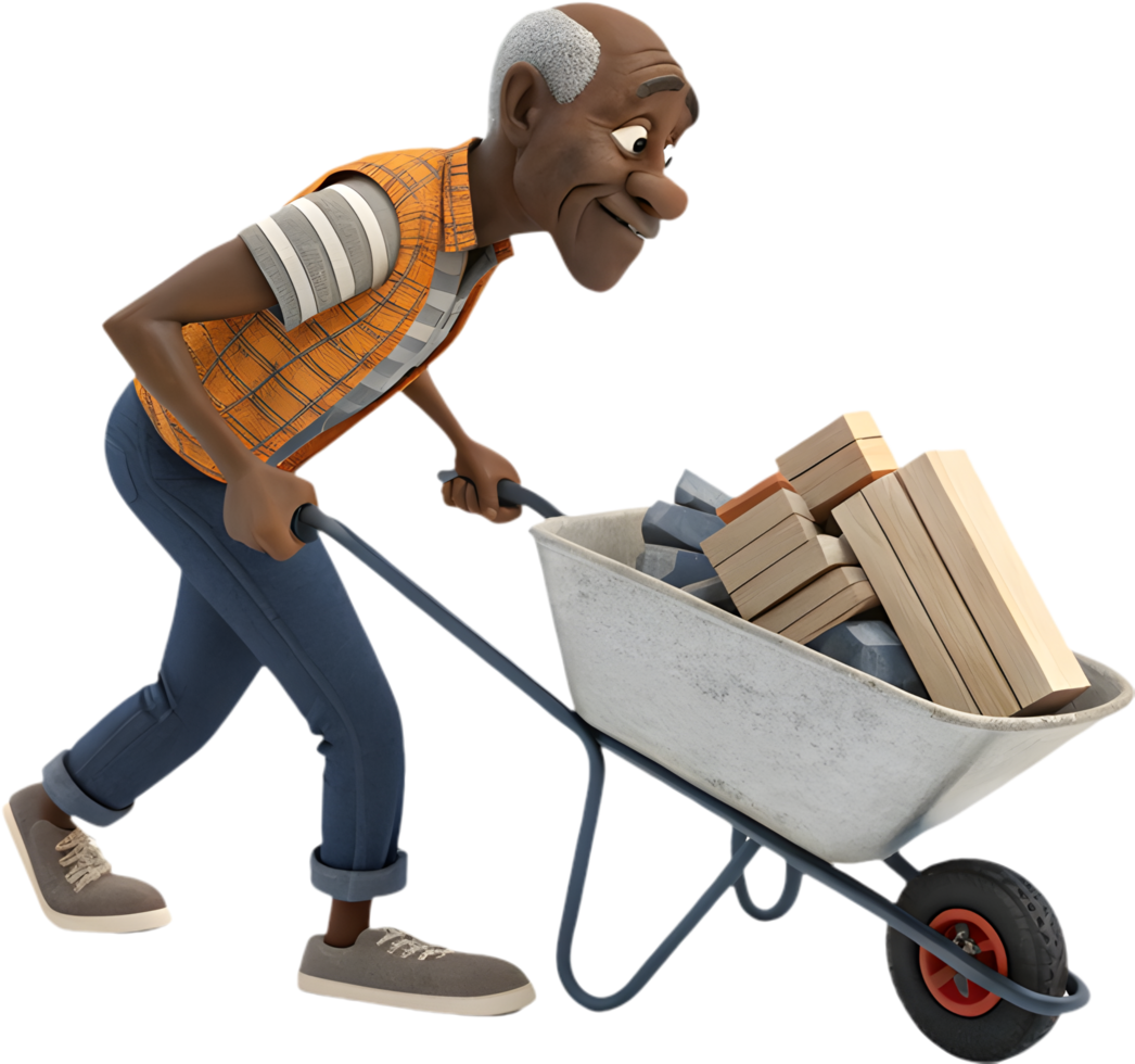 Male Worker Posing for Labor Day Celebration Clipart. . png