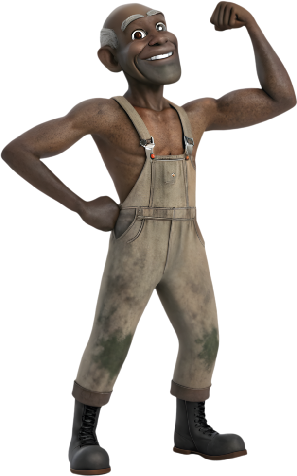 Proud Worker Celebrating Labor Day in Festive Clipart. . png