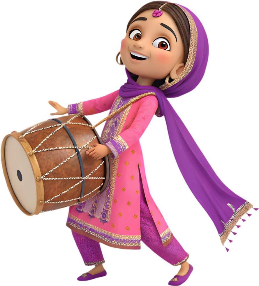 Lohri Festival Celebration Featuring Beautiful Girls in Attire. . png