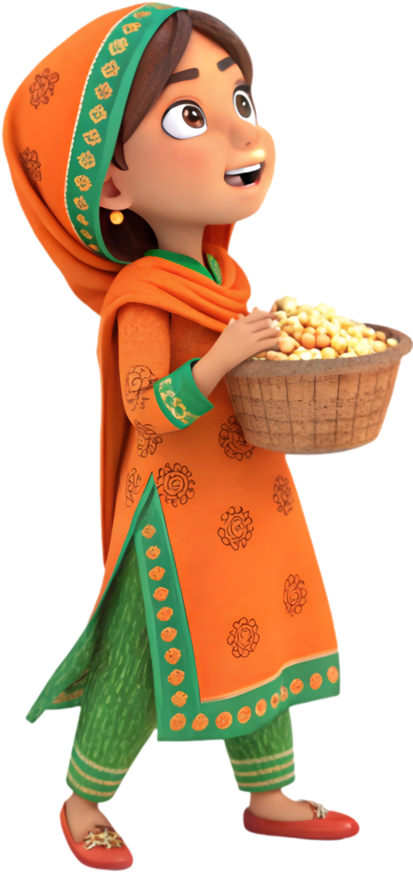 Gorgeous Girls Posing for Lohri Celebration in Clipart. . png