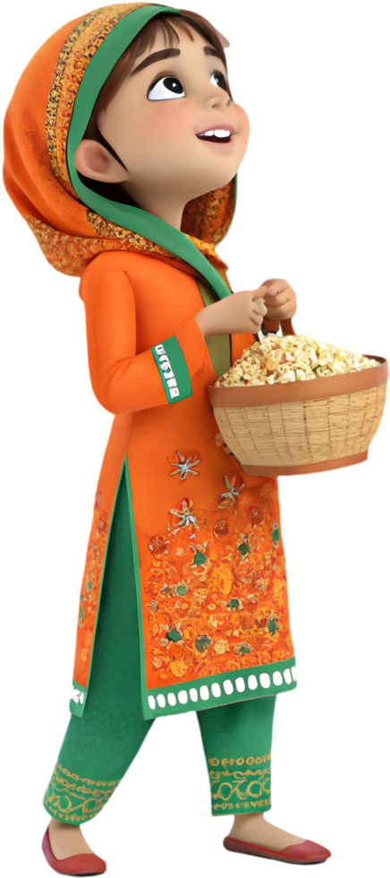 Beautiful Girls in Festive Attire for Lohri Clipart. . png