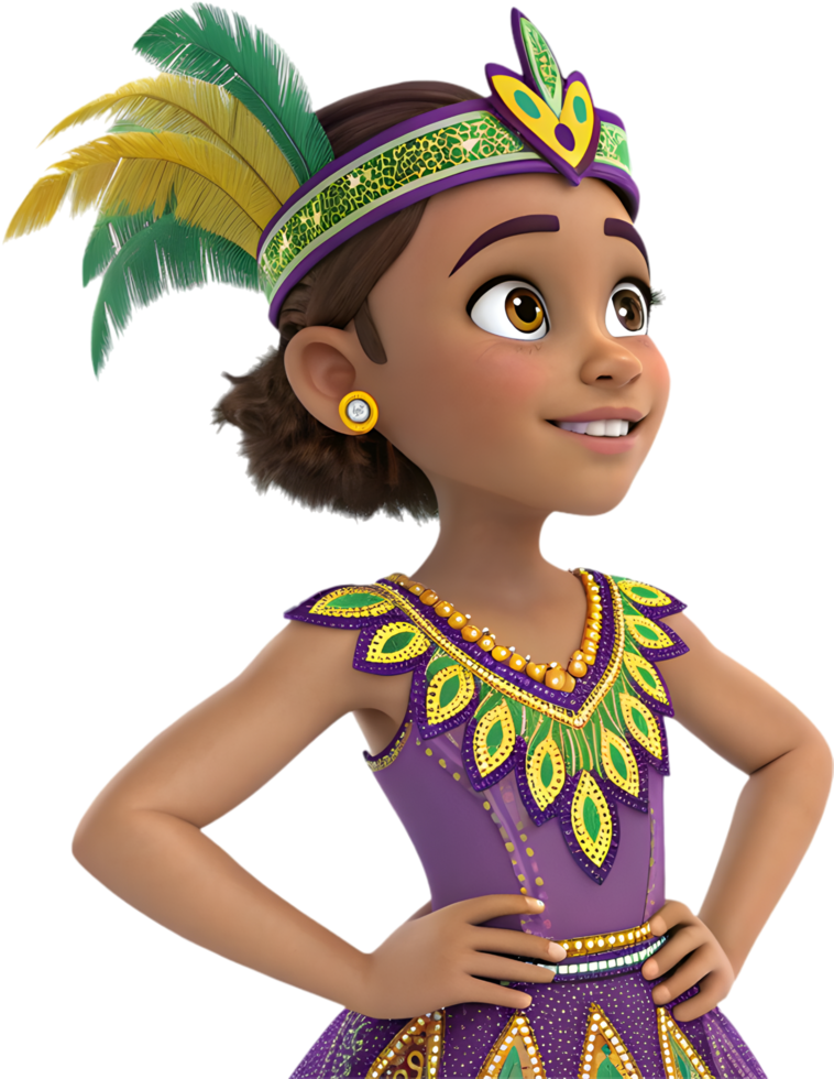 Gorgeous Mardi Gras Clipart with Girls in Costumes. . png