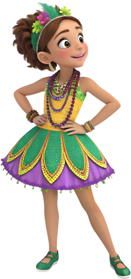 Beautiful Girls in Mardi Gras Attire for Clipart. . png