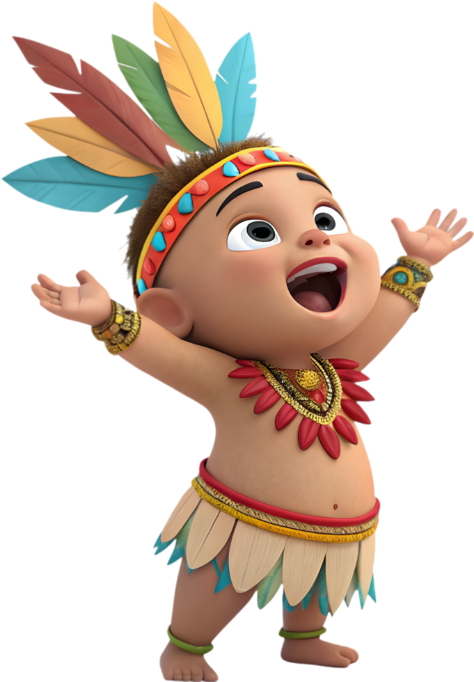 Cute Baby King Momo Posing at Rio Carnival. . png