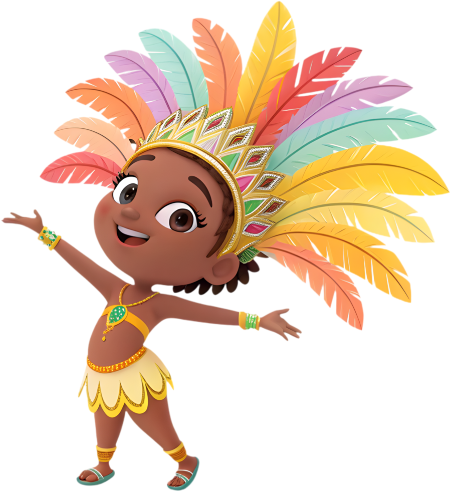 Adorable Baby Samba Queens Celebrating Rio Carnival Clipart. . png