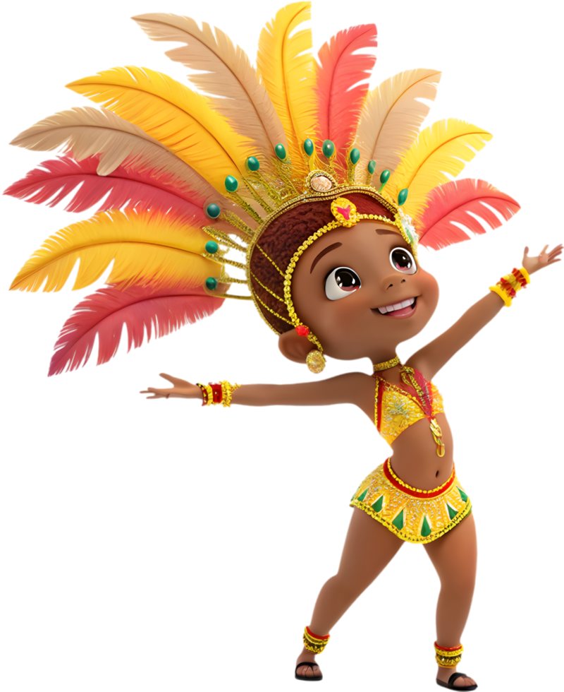 Baby Samba Queens Dancing in Rio Carnival Clipart. . png